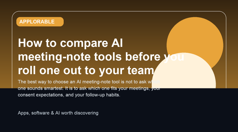 Editorial illustration for choosing AI meeting note tools