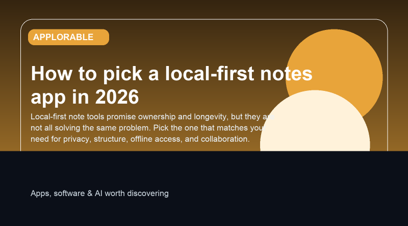 Editorial illustration for local-first notes app buying guide
