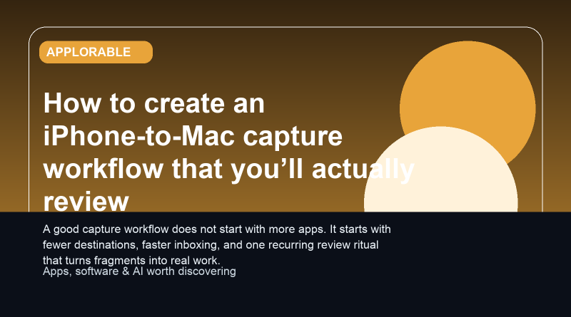 Editorial illustration for iPhone to Mac capture workflow guide