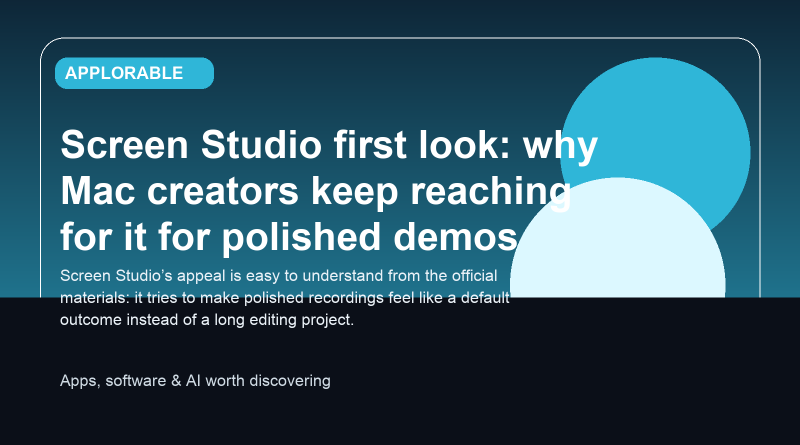Editorial illustration for Screen Studio first look on Mac
