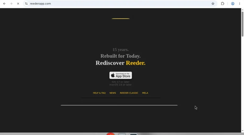 Reeder RSS reader homepage