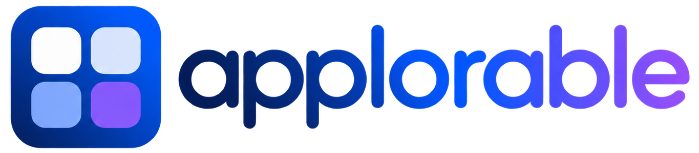 Applorable blue and purple logo